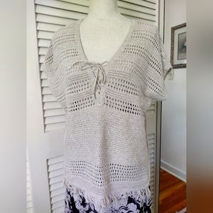 Oversized crochet pullover sweater tunic